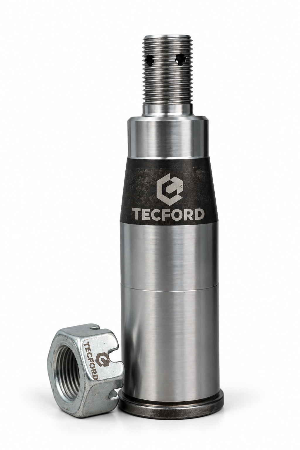 STUB AXLE WITH NUT – Features specialized Cathodic Electro-Deposition coating to help prevent rust.